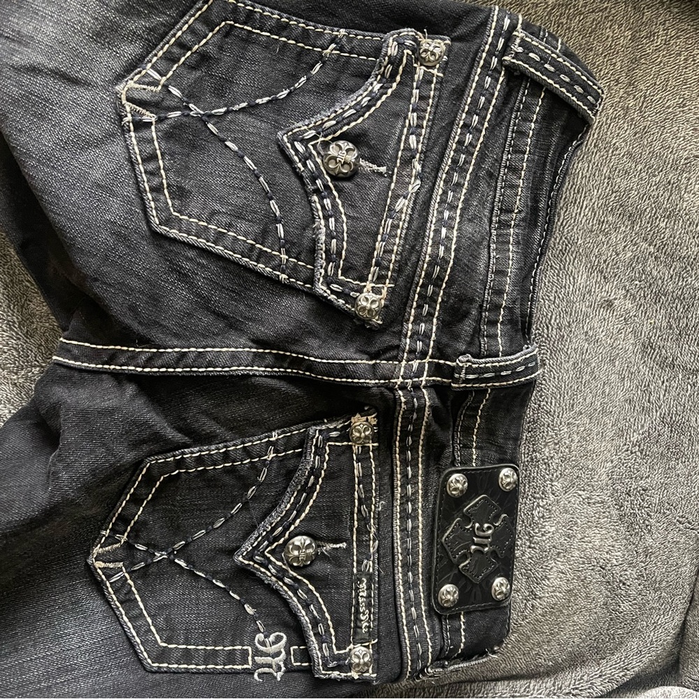 Miss me jeans size 28 inseam 33 boot cut dark blue perfect condition